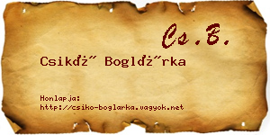 Csikó Boglárka névjegykártya