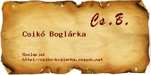 Csikó Boglárka névjegykártya